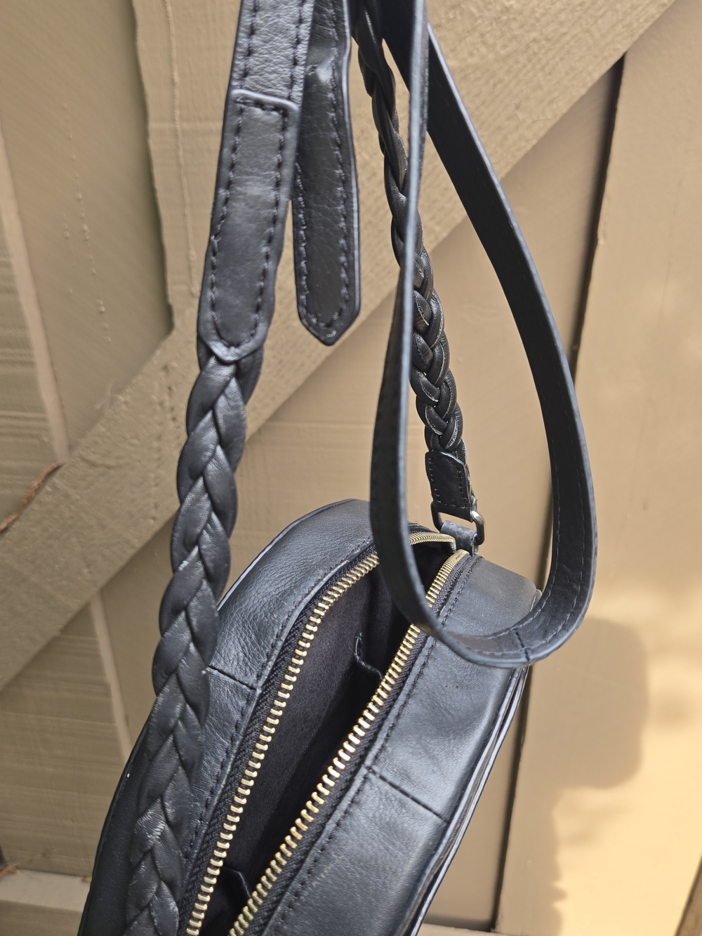 Rachel Roy Black Circle Round Vegan Leather Crossbody - Picture 9 of 15